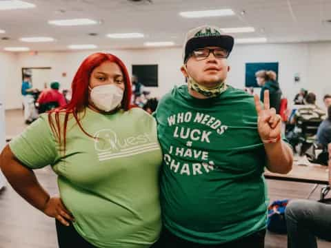 a man and woman posing for a picture