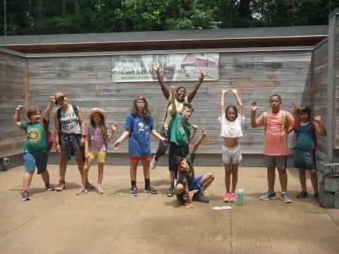 a group of people posing for a photo