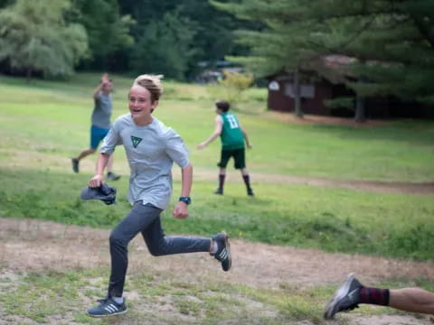 a person running on a field