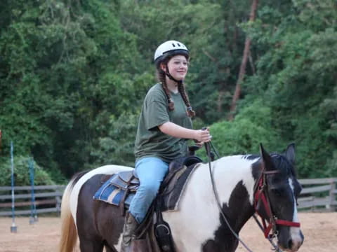 a person riding a horse