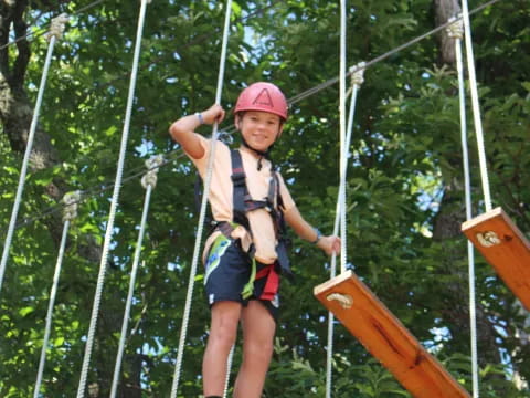 a young girl on a rope