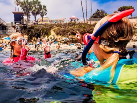 a group of people in a pool