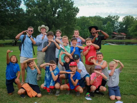 a group of people posing for a photo