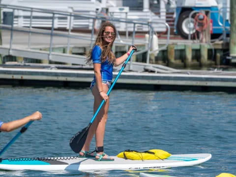 a person on a paddle board