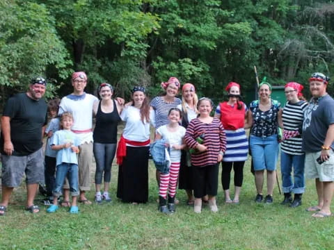 a group of people posing for a photo