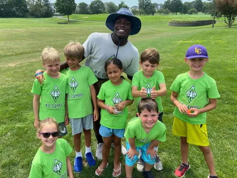 a group of kids posing for a photo