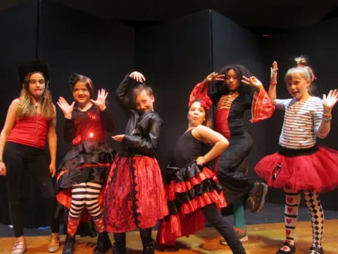 a group of girls dancing