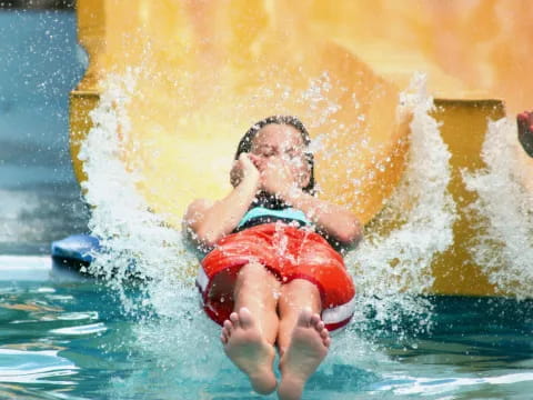 a person in a pool