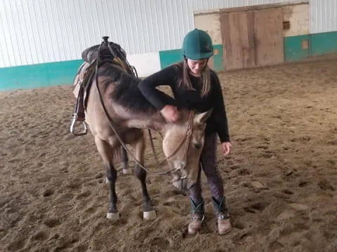 a man riding a horse