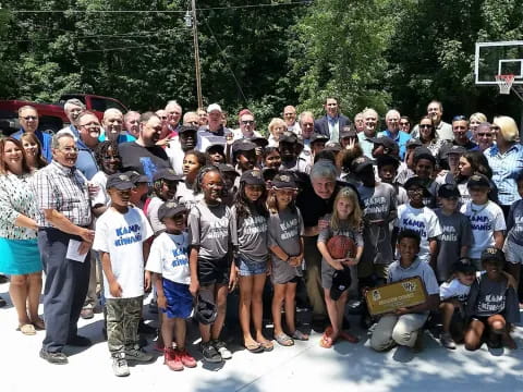 a group of people posing for a photo