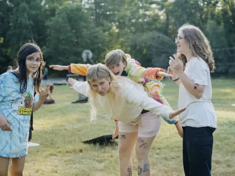 a group of women in a field