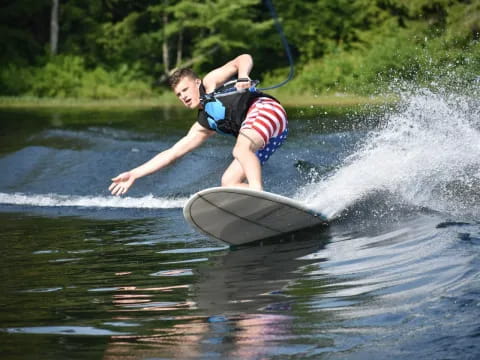 a man water skiing