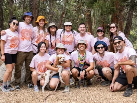 a group of people posing for a photo