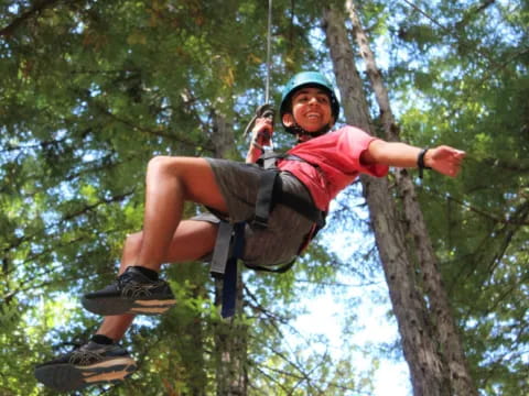 a man climbing a tree