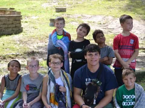 a group of children posing for a photo