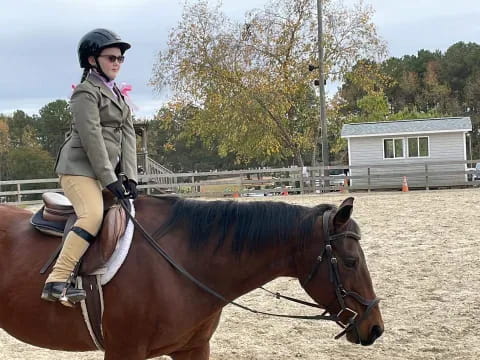 a man riding a horse