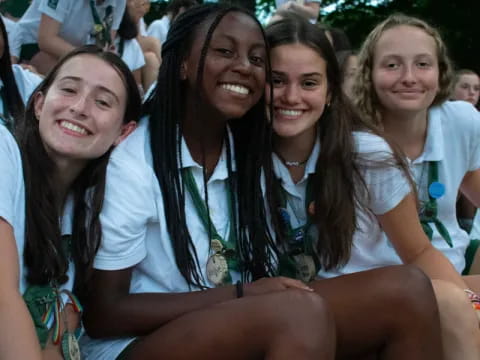 a group of women smiling