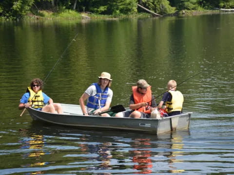 a group of people on a boat