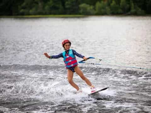 a girl water skiing
