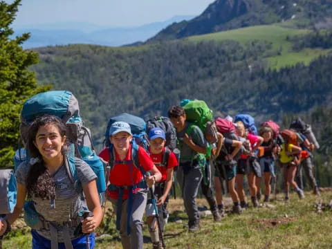 a group of people hiking