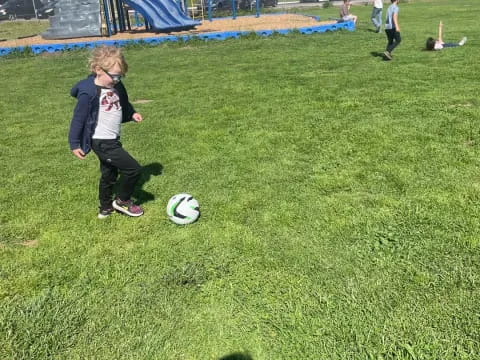 a girl playing football