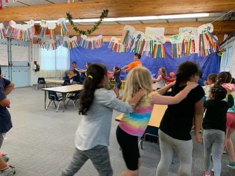 a group of people dancing