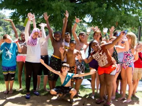 a group of people posing for a photo