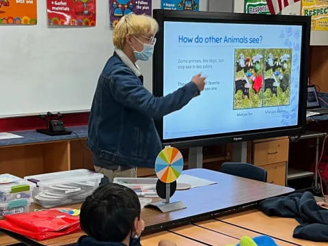 a person teaching a class