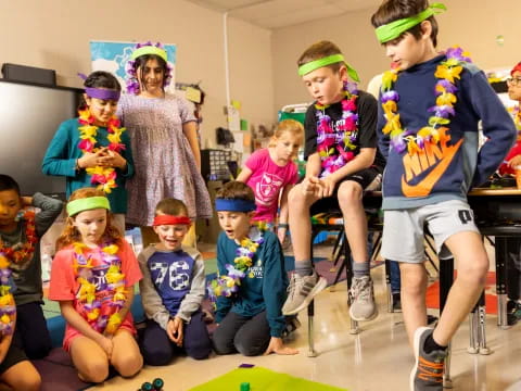 a group of children wearing clothing