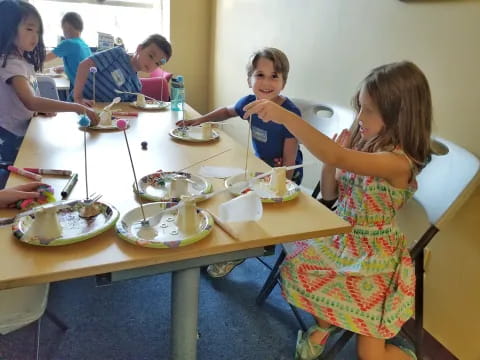 kids eating at a table