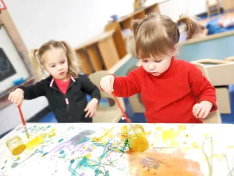 a few children painting