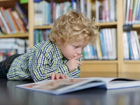 a child reading a book