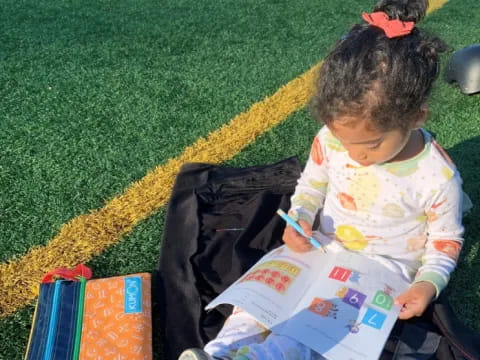 a child reading a book