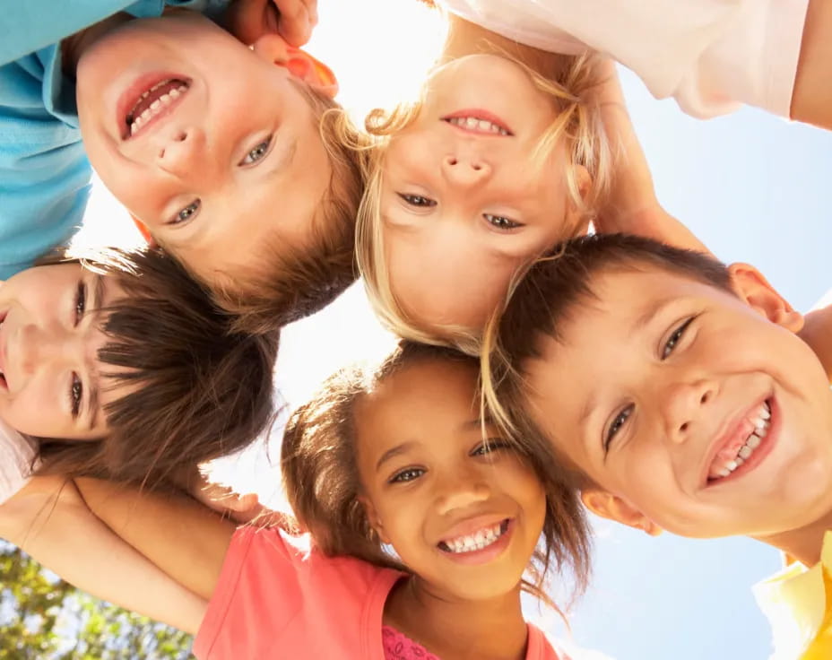 a group of people smiling