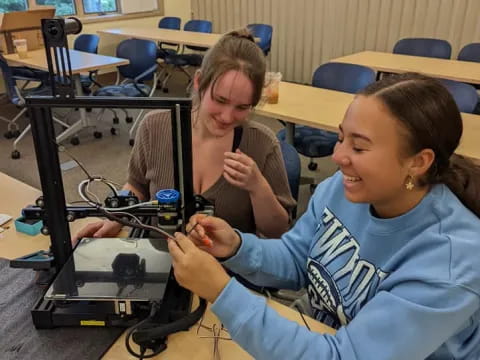 a few women working on a project