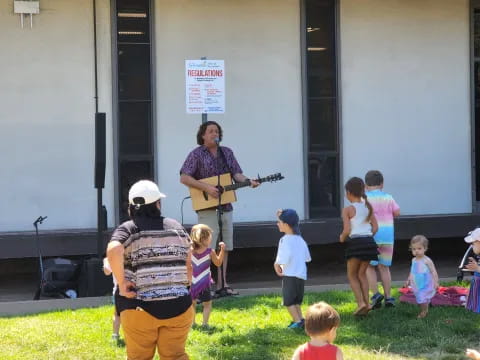 a group of people playing instruments