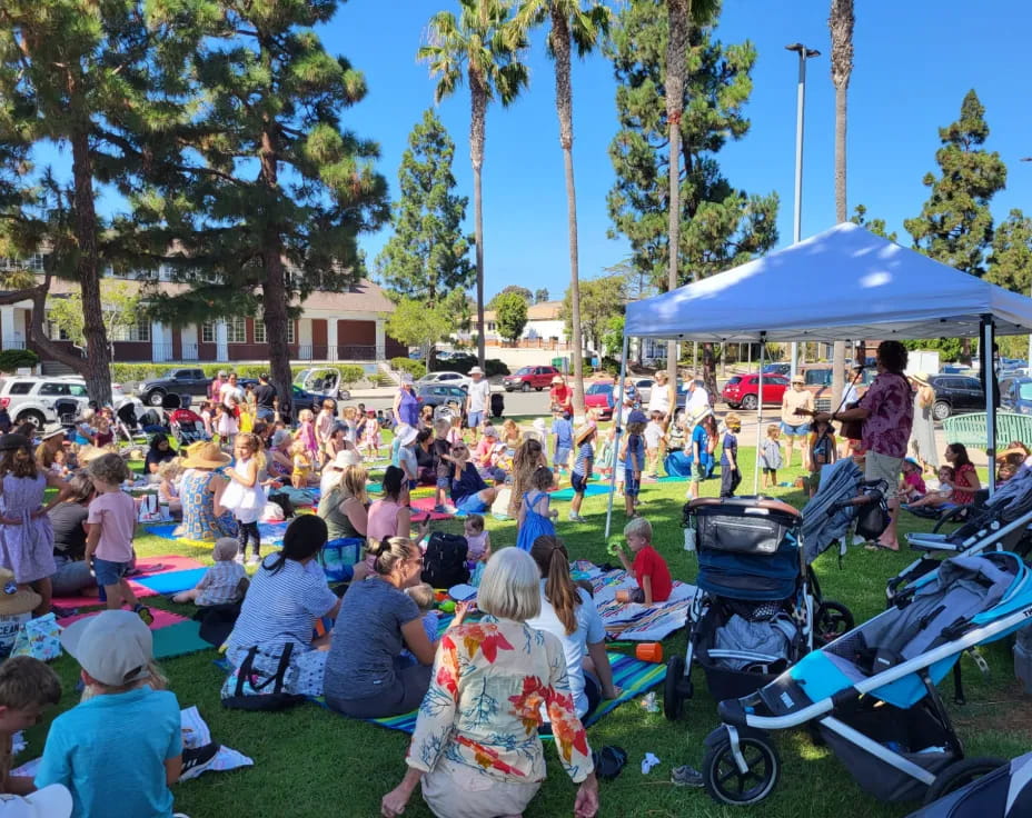 a group of people at an outdoor event