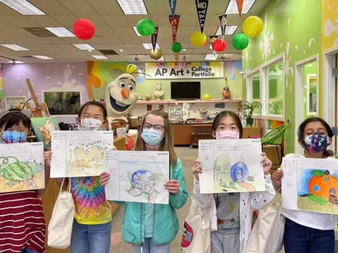 a group of children holding signs