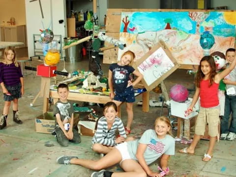 a group of children playing with a ball