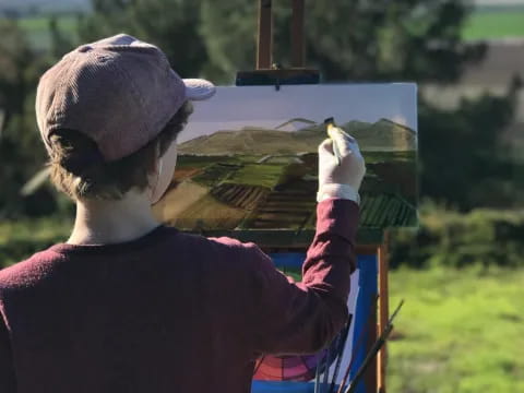 a person painting a picture