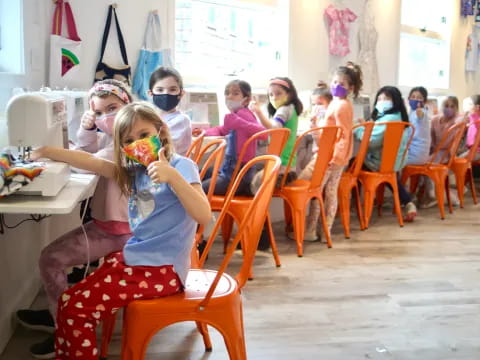 a group of children in a classroom