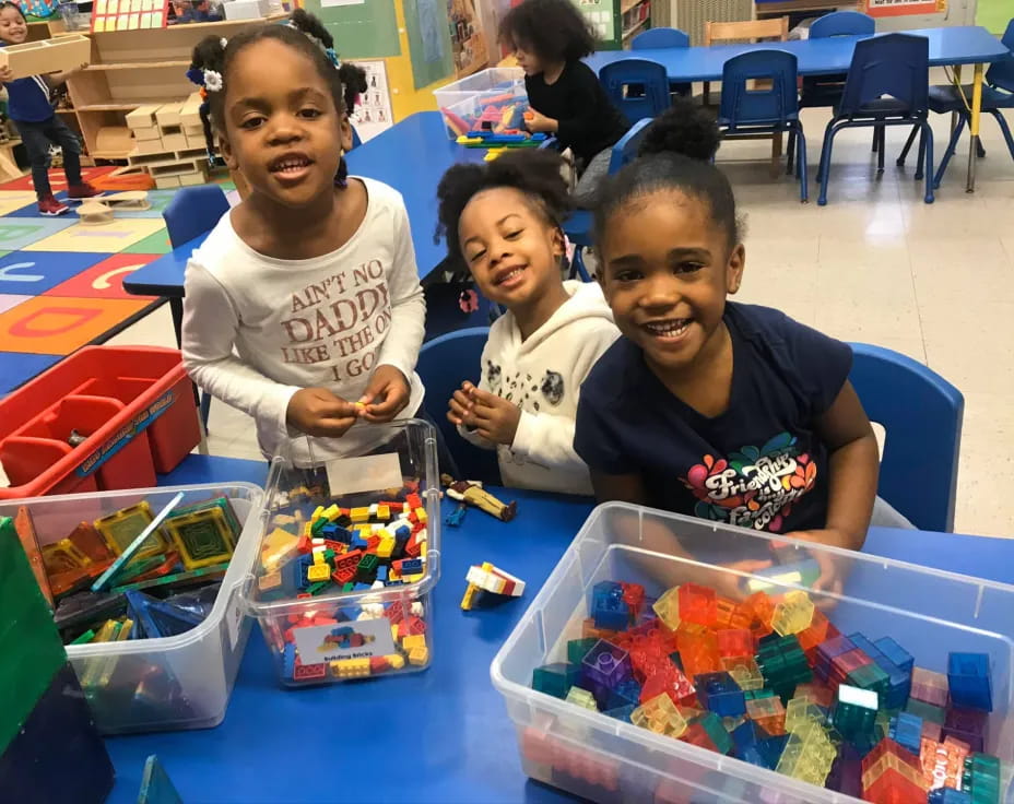 a group of children smiling