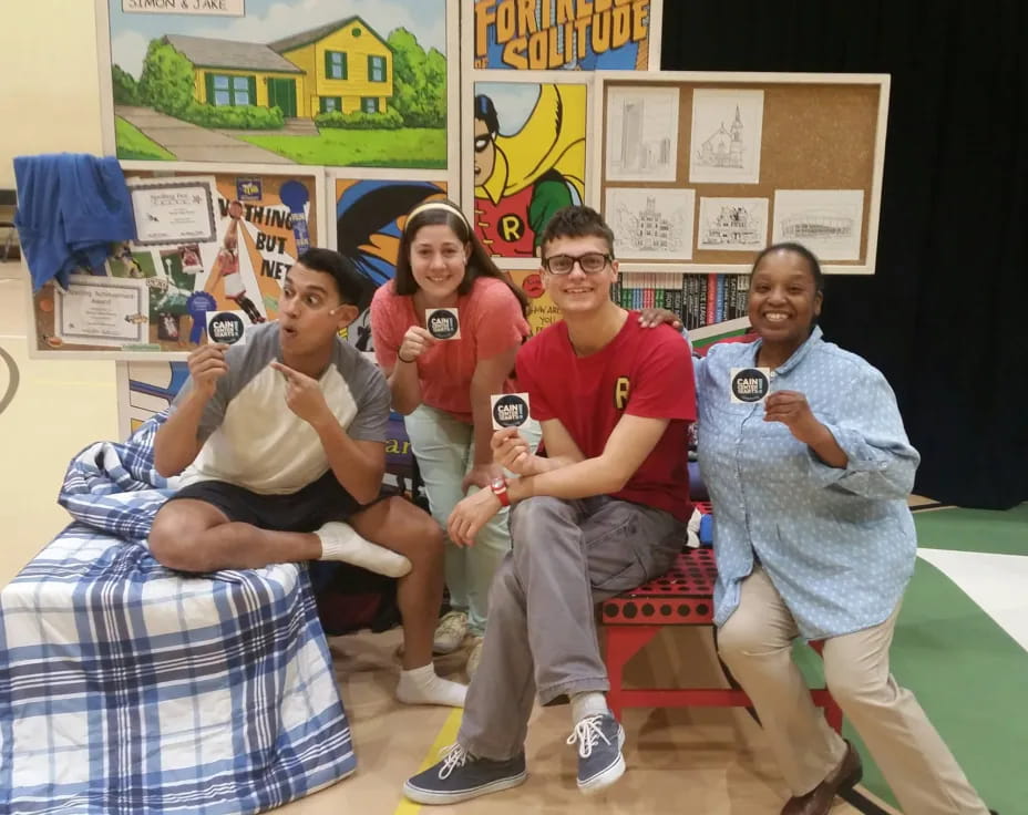 a group of people sitting on a couch