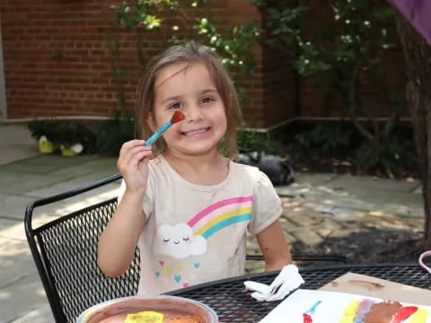 a girl eating food