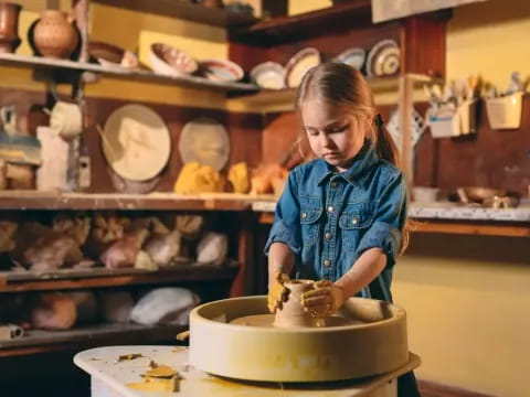 a girl making a cake