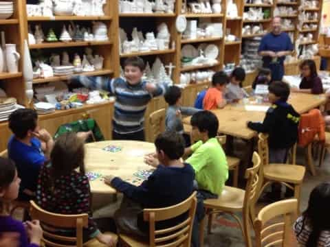 a group of children in a classroom