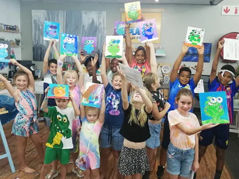 a group of children posing for a photo