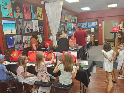 a group of children in a classroom