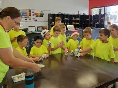 a group of children in a classroom