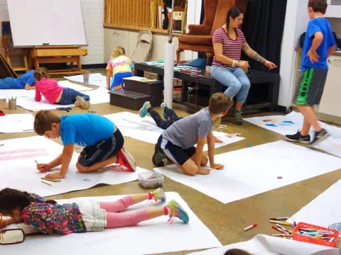 a group of people doing yoga